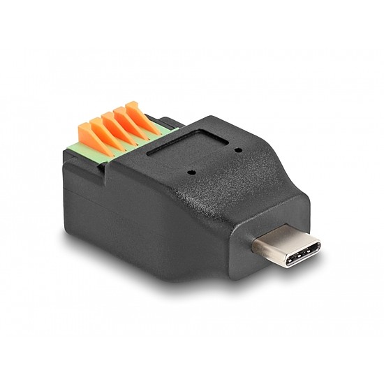 Delock USB Type-C 2.0 apa - Terminal block adapter nyomógombbal