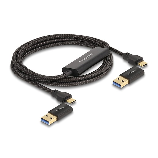 Delock USB Type-C 5 Gbps Adat kapcsoló kábel + KM kapcsoló 2 m