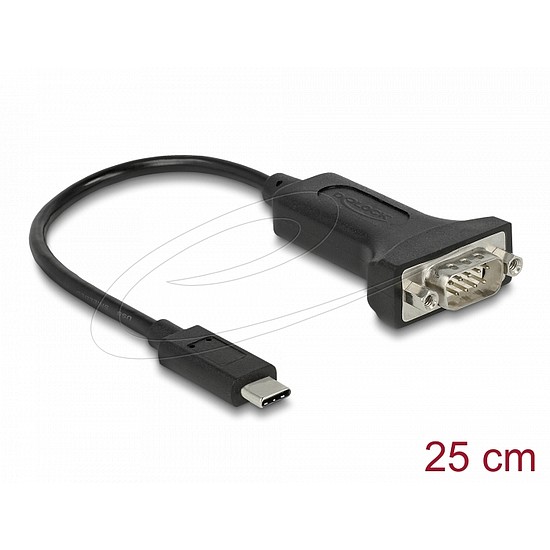 Delock USB Type-C adapter 1 x soros RS-232 D-Sub 9 tűs dugóhoz 25 cm-es anyákkal