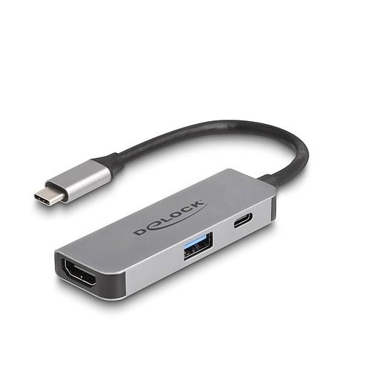 Delock USB Type-C adapter 4K 60 Hz s HDMI-hez A- és USB Type-C PD 95 W porttal