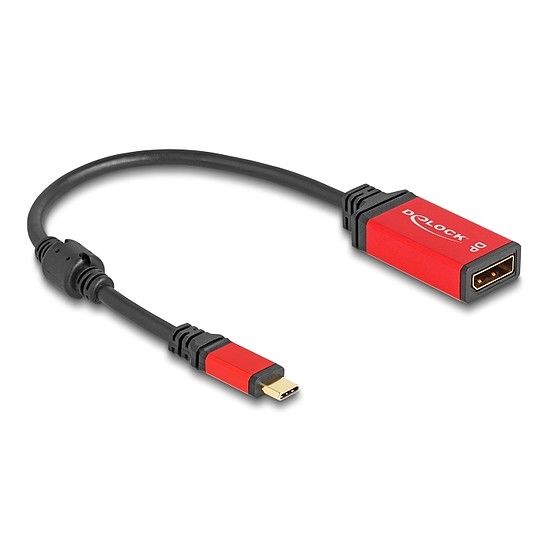 Delock USB Type-C - DisplayPort adapter (DP Alt Mode) 8K 30 Hz-hez HDR funkcióval piros