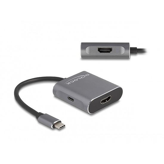 Delock USB Type-C elosztó (DP Alt Mode) - 2 x HDMI MST USB Type-C PD-vel
