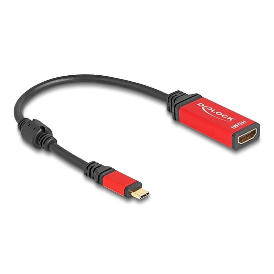 Delock USB Type-C - HDMI adapter (DP Alt Mode) 8K 60 Hz-hez HDR funkcióval piros