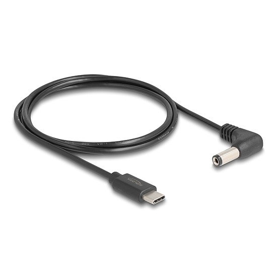 Delock USB Type-C tápkábel - DC 5,5 x 2,1 mm méretű apa hajlított 1,5 m