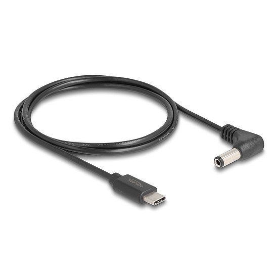 Delock USB Type-C tápkábel - DC 5,5 x 2,5 mm méretű apa hajlított 1,5 m