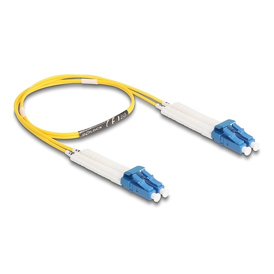 Delock Üvegszálas optikai kábel LC Duplex - LC Duplex egyszerű módozatú, OS2 hajlított, 0,5 m