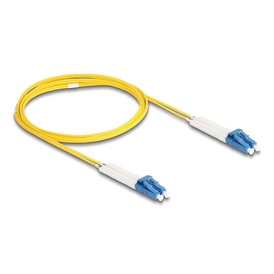 Delock Üvegszálas optikai kábel LC Duplex - LC Duplex egyszerű módozatú, OS2 hajlított, 2 m