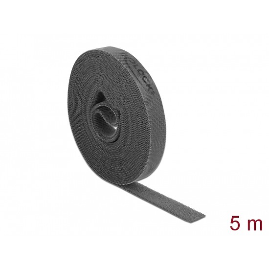 Delock Velcro szürke ragasztó szalag guriga Hx 5 m x Sz 15 mm (18390)