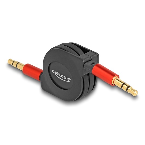 Delock Visszahúzható Audio Kábel 3,5 mm 3 tűs sztereo jack apa apa 90 cm