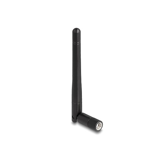 Delock WLAN 802.11 ac/ax/a/b/g/n antenna RP-SMA-dugó 2 dBi mindenirányú, dönthető csatlakozással (fekete színű)