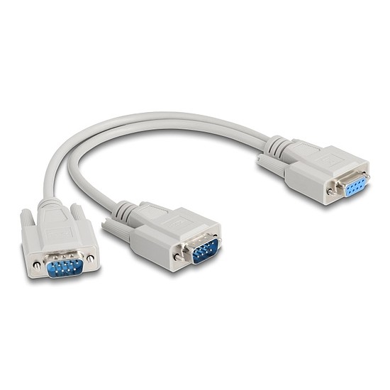 Delock Y kábeles adapter D-Sub9 1 x anya - 2 x apa csavarokkal 30 cm
