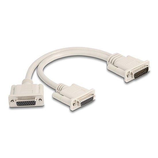 Delock Y osztott kábeles adapter D-Sub HD 26 tűs apa - 2 x D-Sub HD 26 tűs anya csavarokkal 30 cm
