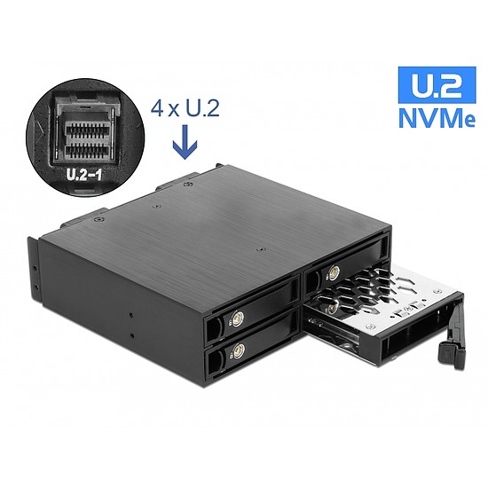 Delock Zárható 5.25 mobil rekeszek 4 db. 2.5 U.2 NVMe SSD-hez (47235)