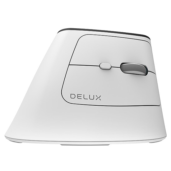 Delux MV6 Vezeték nélküli vertikális egér, DB BT+2.4G, fehér (MV6 DB white)