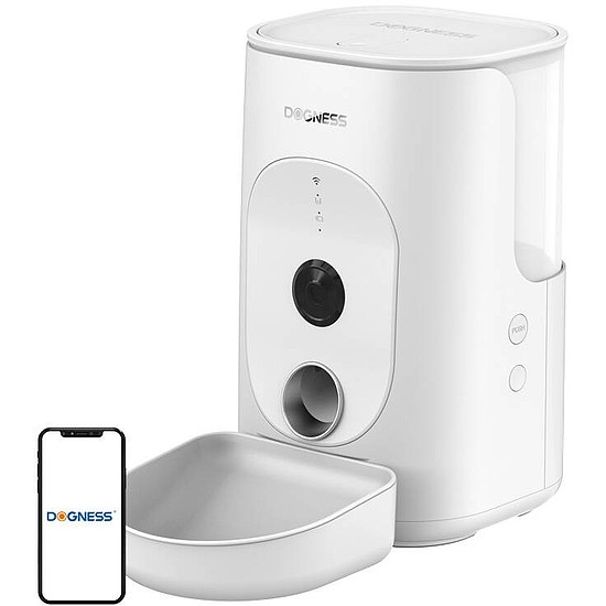 Dogness F15 WiFi 4L intelligens ételadagoló kamerával műanyag tállal fehér (F15 Melamine)