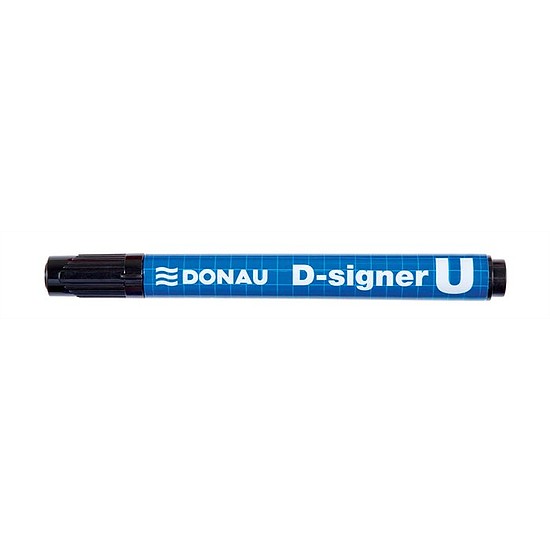 Donau D-signer-U alkoholos marker fekete, kerek hegy 2-4mm