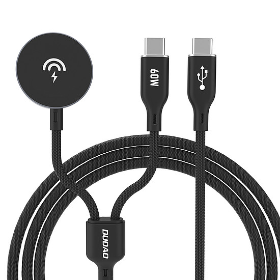 Dudao A12MaxC PD60W 2 az 1-ben töltő Apple Watch-hoz / USB-C - fekete