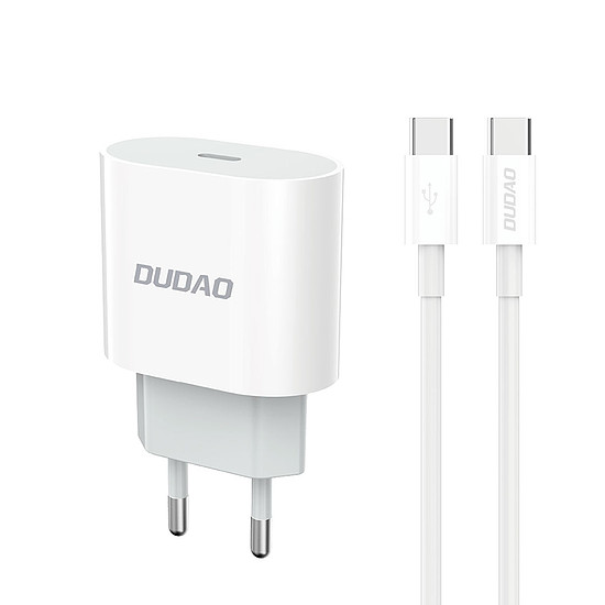 Dudao A14EUC PD 20W USB-C fali töltő kábellel - fehér
