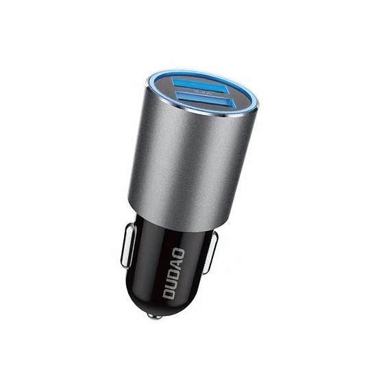 Dudao autós töltő 2x USB 3.4A szürke (R5s szürke)