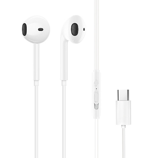 Dudao fülbe helyezhető fejhallgató USB Type-C csatlakozóval, fehér (X3C)