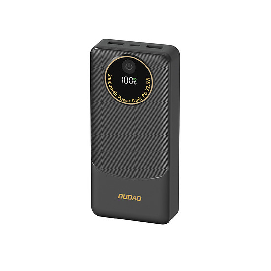 Dudao K12 10000mAh PD22.5W USB-A, USB-C külső akkumulátor - fekete