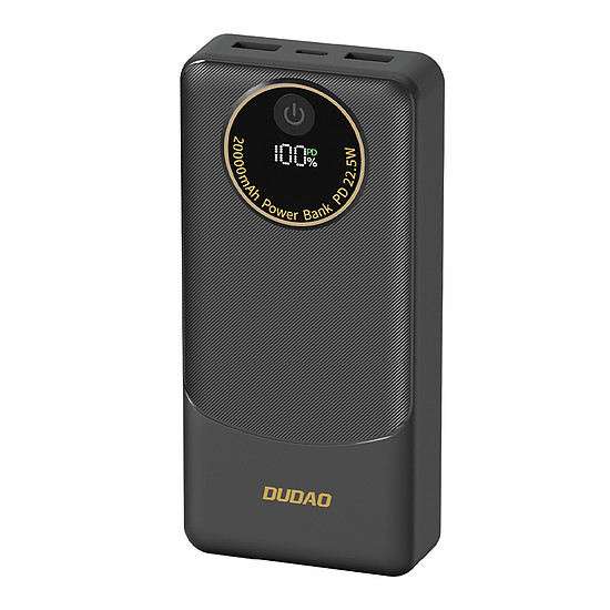 Dudao K12Pro 22.5W PD 20000mAh USB-A, USB-C külső akkumulátor - fekete