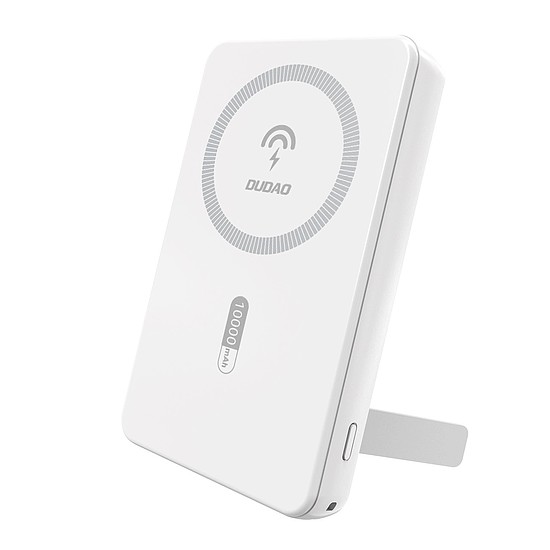 Dudao K14S+ 10000mAh 20W USB-A / USB-C / MagSafe külső akkumulátor állvánnyal - fehér