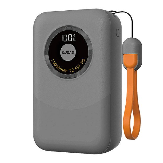 Dudao K21 Mini 10000mAh 22.5W USB-A / USB-C külső akkumulátor - szürke
