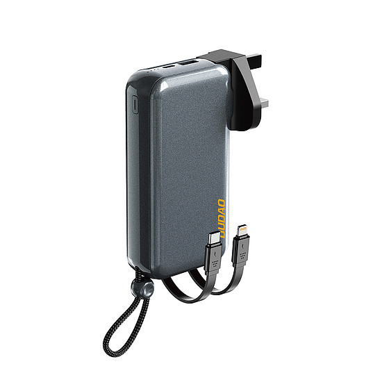 Dudao K25 2in1 10000mAh 3 csatlakozós külső akkumulátor töltő - szürke