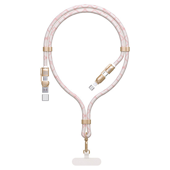 Dudao L20MAX 4in1 Kábel / Zsinór USB-A / USB-C / Lightning PD QC 65W 1.5m - Rózsaszín