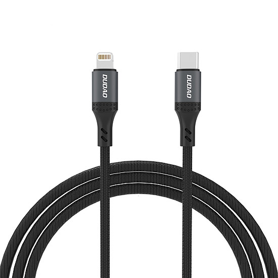Dudao L3CL USB-C - Lightning 30W 2m fonott kábel - fekete