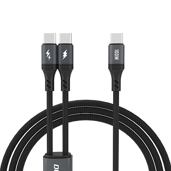 Dudao L3F 2in1 kábel 100W 1.2m 2 x USB-C - fekete