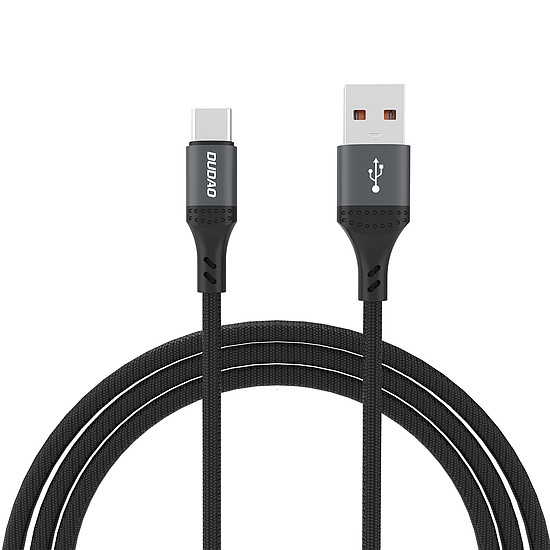 Dudao L3ST USB-A - USB-C 5A kábel 1.2m fonott - fekete