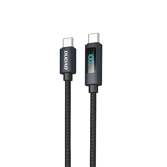 Dudao L7C USB-C - USB-C 100W kábel LED kijelzővel 1m - fekete