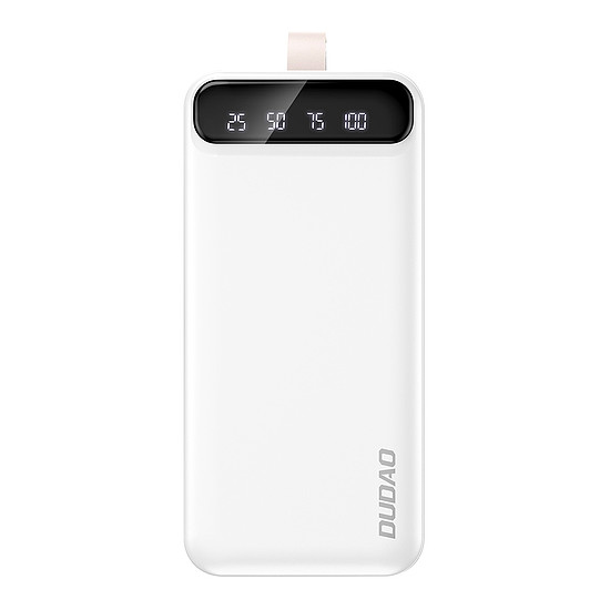 Dudao powerbank 30000 mAh 2x USB / USB-C LED lámpával fehér (K8s+ fehér)