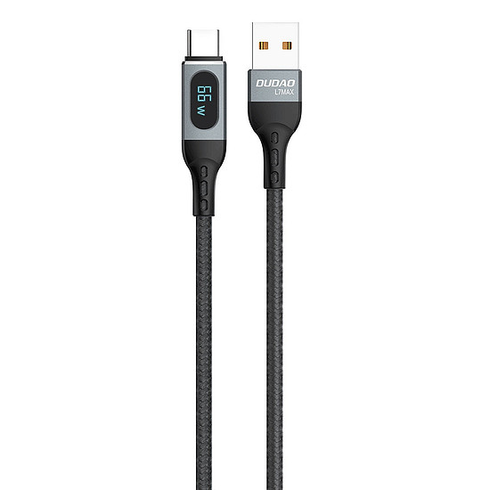 Dudao USB kábel - USB Type C gyorstöltés PD 66W 1m fekete (L7Max)
