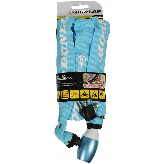 Dunlop - Kerékpárzár lánczárral 120 cm kék (8711252416984BLUE)