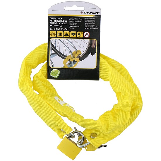 Dunlop - Lopásgátló kerékpárzár 90 cm sárga (8711252075631YELLOW)