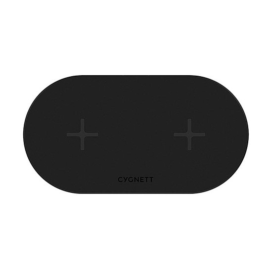 Dupla vezeték nélküli töltő Cygnett 20W, fekete (CY3439WIRDD)
