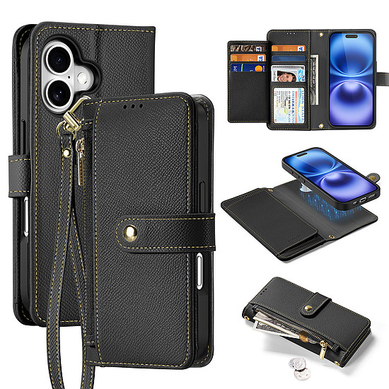 Dux Ducis Lawa bőr tok iPhone 16-hoz - fekete