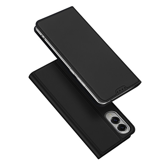 Dux Ducis Skin Pro tok Samsung Galaxy S25 Edge-hez kihajtható és kártyatartós készülékhez - fekete