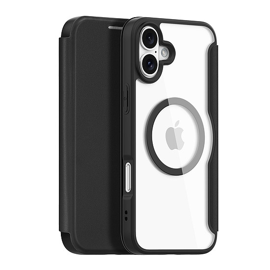 Dux Ducis Skin X Pro iPhone 16 tok MagSafe-fel és kihajtható flip fóliával - fekete