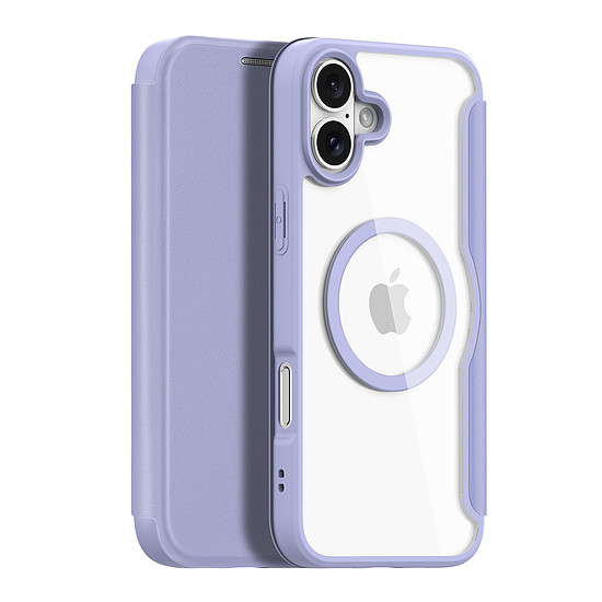Dux Ducis Skin X Pro iPhone 16 tok MagSafe-fel és kihajtható flip fóliával - lila