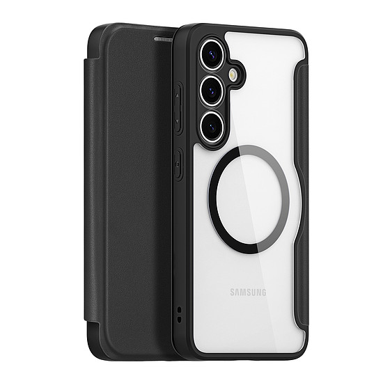 Dux Ducis Skin X Pro tok Samsung Galaxy S25 készülékhez MagSafe-fel és pénztárcával - fekete