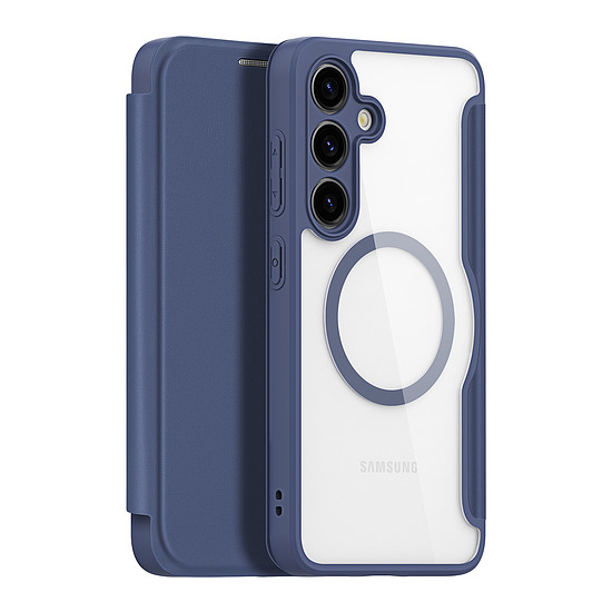 Dux Ducis Skin X Pro tok Samsung S24-hez, mágnesgyűrűvel és csappantyúval - kék