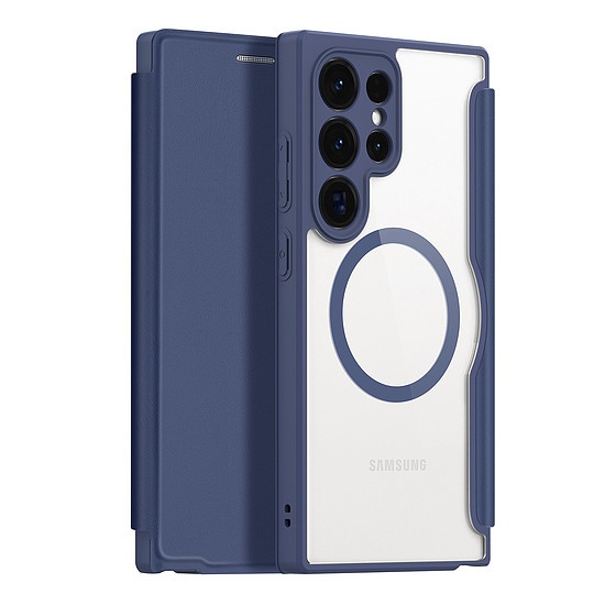 Dux Ducis Skin X Pro tok Samsung S24 Ultra készülékhez mágneses gyűrűvel és fedéllel - kék