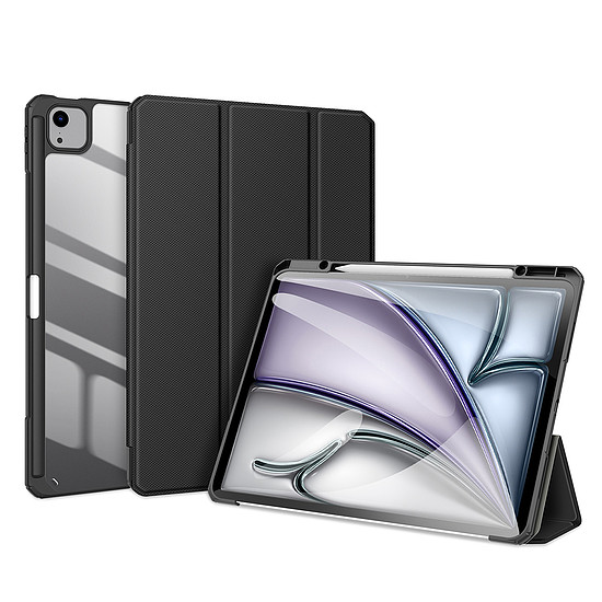 Dux Ducis Toby tok fedéllel és állvánnyal iPad Air 13" 2024 / iPad Pro 12.9" 2018-2022 készülékhez - fekete