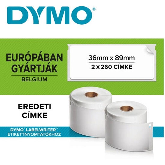 Dymo 99012 Eco 89x36mm címetikett gazdaságos fehér 260db / tekercs