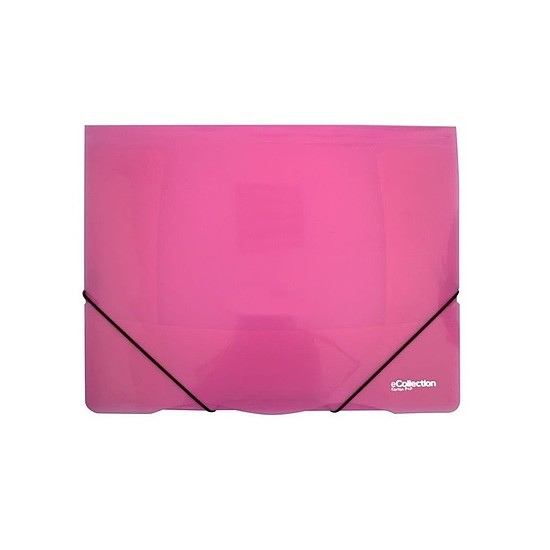 E-Collection műanyag gumis mappa A4 sarokgumis pink 2-588