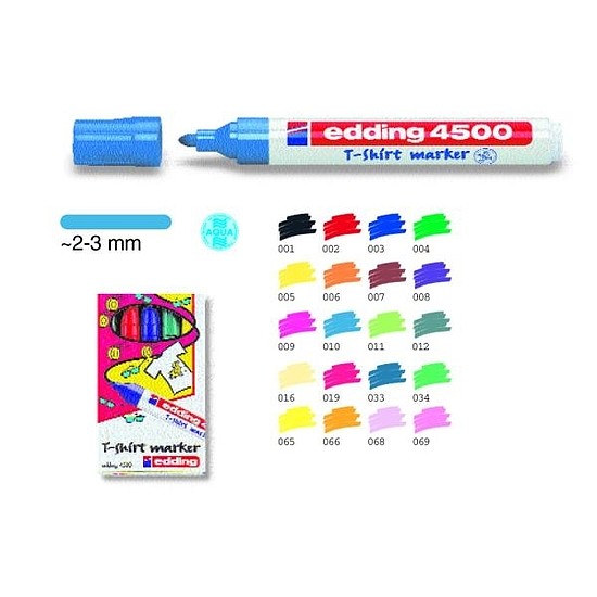 Edding 4500 T-shirt marker fekete, vízbázisú, színtartó 2-3mm /01